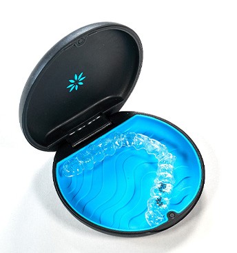 Invisalign tray in the holder