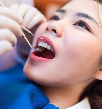 woman having a dental checkup