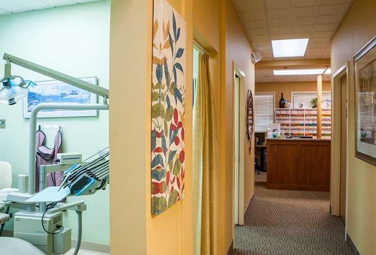 Hallway to dental exam rooms