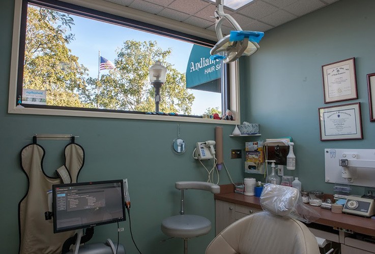 High tech dental exam room