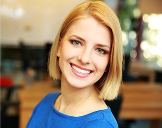 Young woman with flawless smile